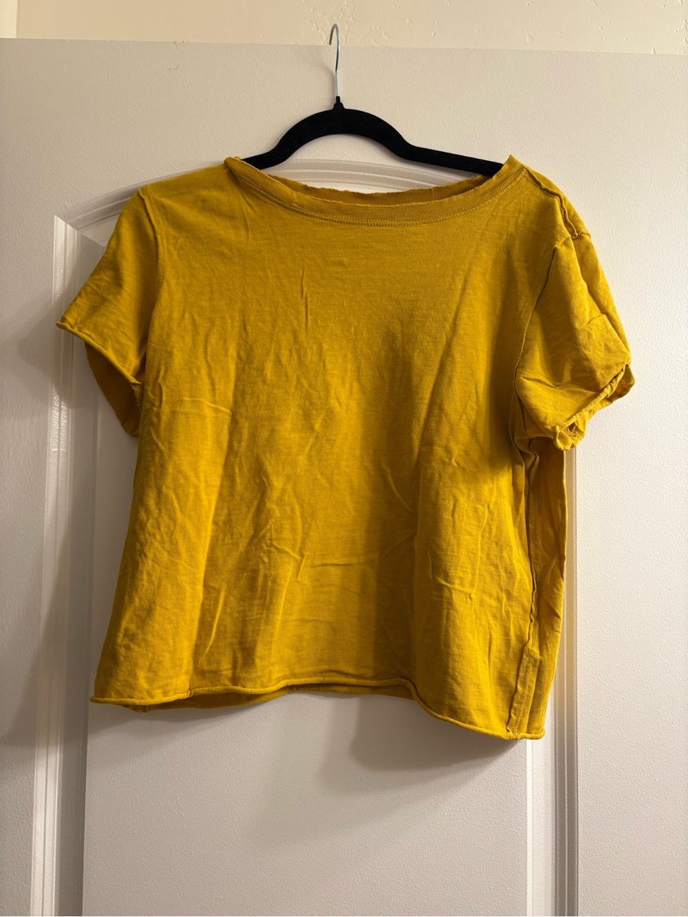 Anthropologie Short Sleeve Boxy Tee - Mustard